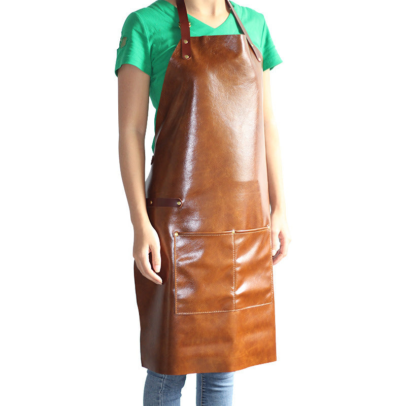 Top Grain Leather Chef Apron with Pockets