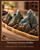 Mountain Incense Burner with Ceramic Landscape and Bamboo Base