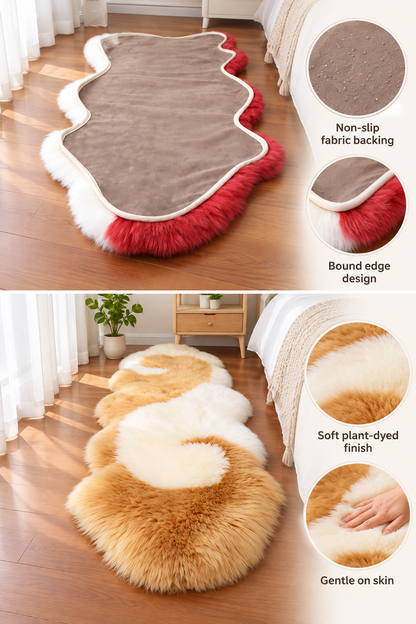 Genuine Sheepskin Runner for Sofa and Bedroom Floor Decor