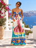 Women’s Two Piece Pants Set with Bold Print and Wide Legs