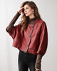 Women's Distressed Leather Jacket in Genuine Sheepskin
