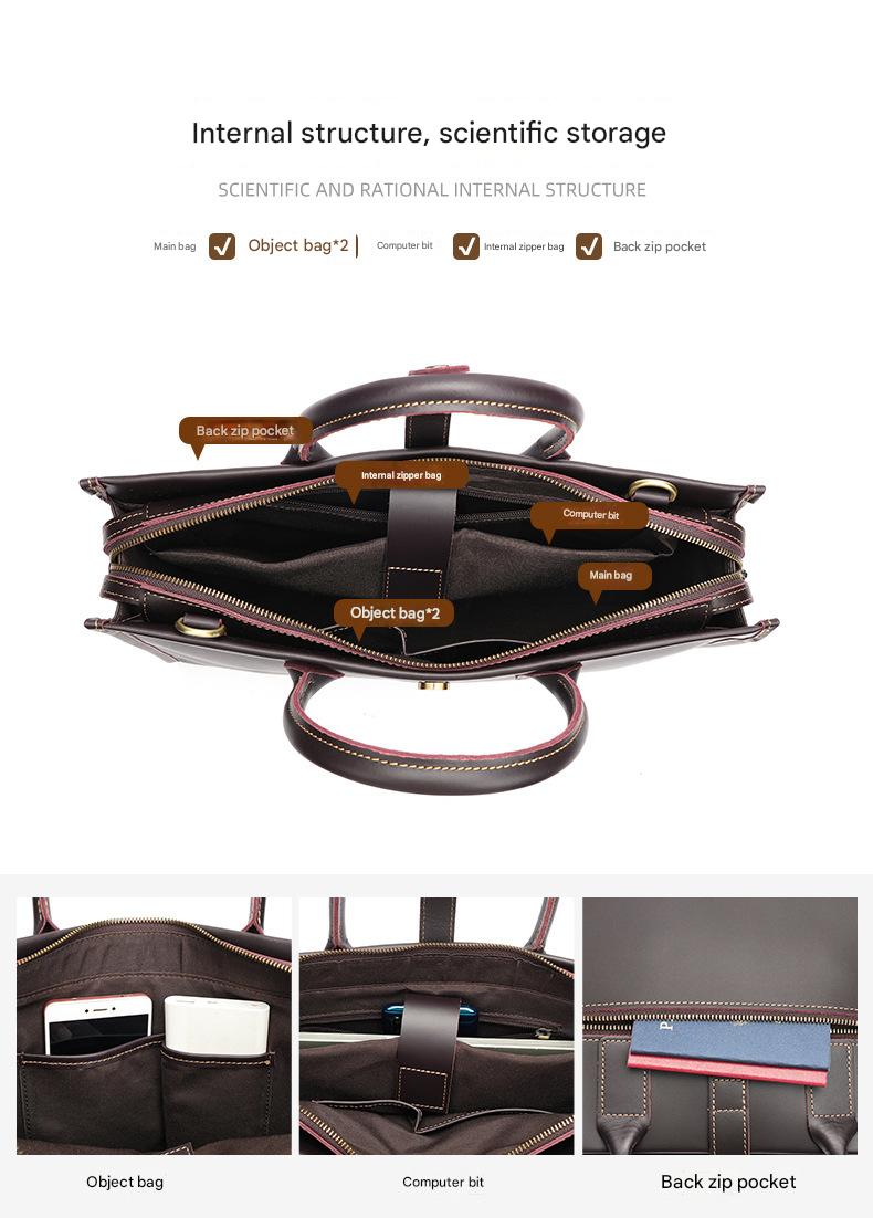 Men’s Genuine Leather Business Shoulder Handbag