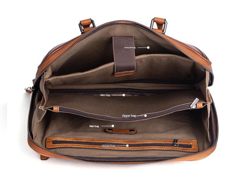 Vintage leather messenger bag for men office travel