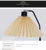 Minimalist pleated fabric arc floor lamp
