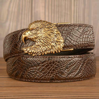 Men’s Full Grain Leather Belt with Eagle Buckle