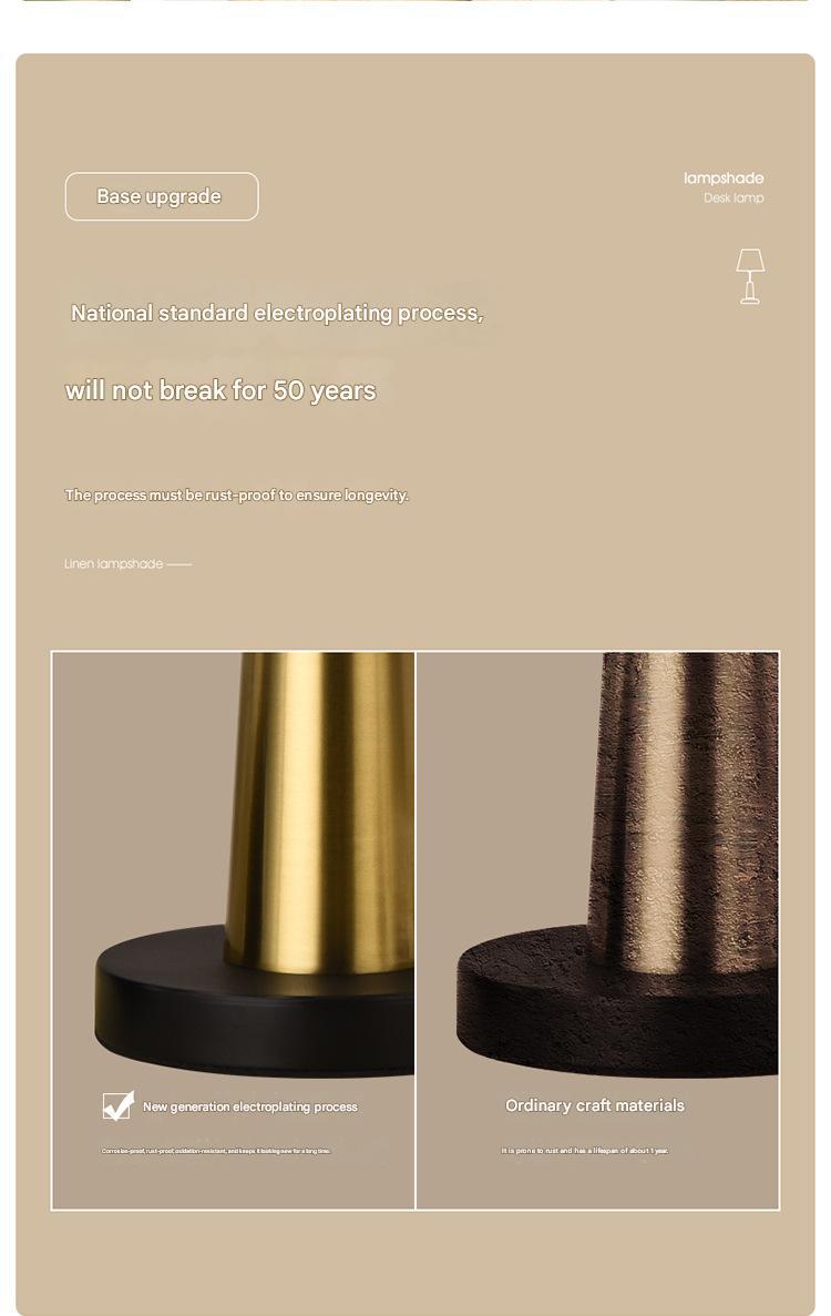 Nordic pleated fabric bedside table lamp