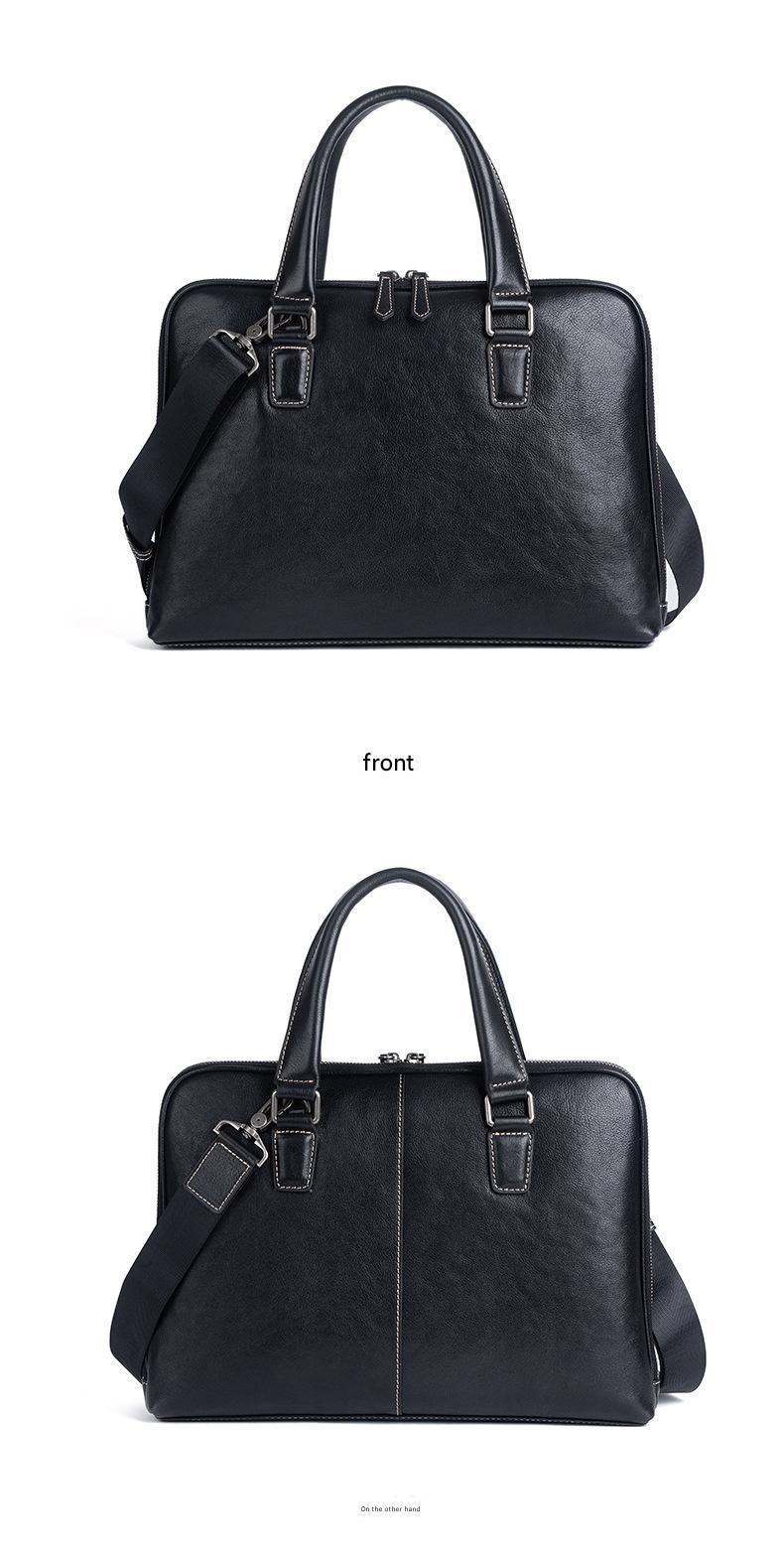 Leather messenger bag for men office travel