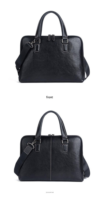 Leather messenger bag for men office travel