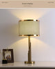 Modern scandinavian brass fabric table lamp