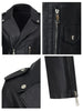 Black Faux Leather Biker Jacket Women Cropped Moto Style Fit