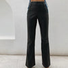 High waist flared faux leather pants