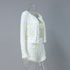 white floral ribbed lounge three piece set