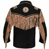 Mens Fringe Suede Jacket Native American Western Style