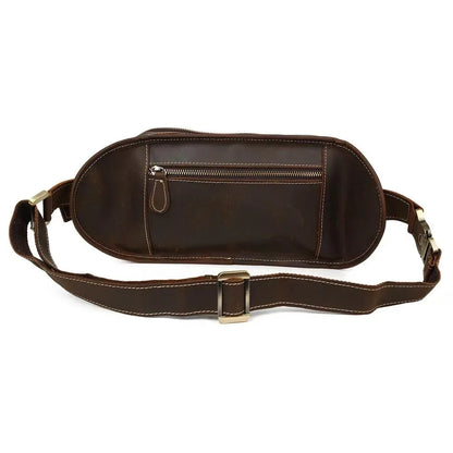 Leather Waist Bag for Men Full Grain Genuine Leather Belt Bag