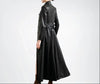 Leather Coat Womens Long Black Trench Coat Full Length