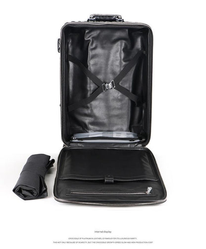 Crocodile Leather Trolley Suitcase for Business & Travel