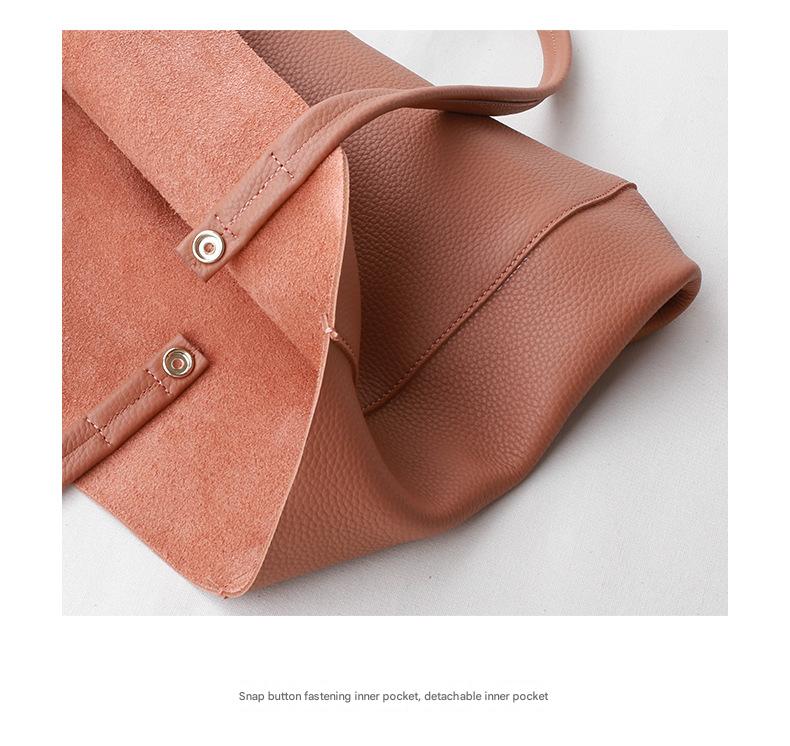 Women Genuine Leather Large Office Tote Bag With Zipper