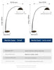 Modern black arching floor lamp with adjustable span