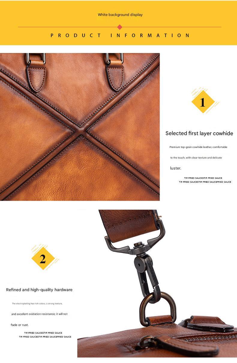 Vintage leather messenger bag for men office travel