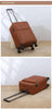 Genuine Leather Business Travel Suitcase with 360° Wheels