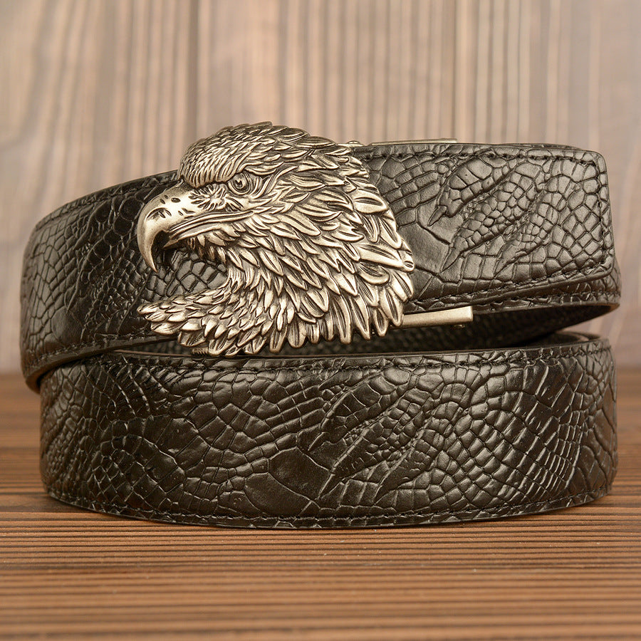 Men’s Full Grain Leather Belt with Eagle Buckle