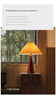 Japanese pleated wooden fabric led table lamp