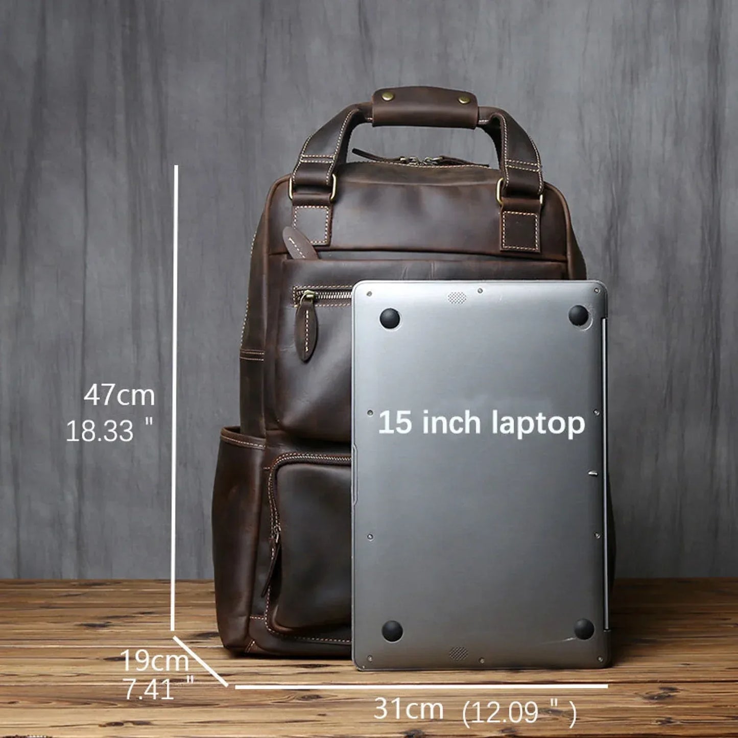 Leather backpack for men genuine leather