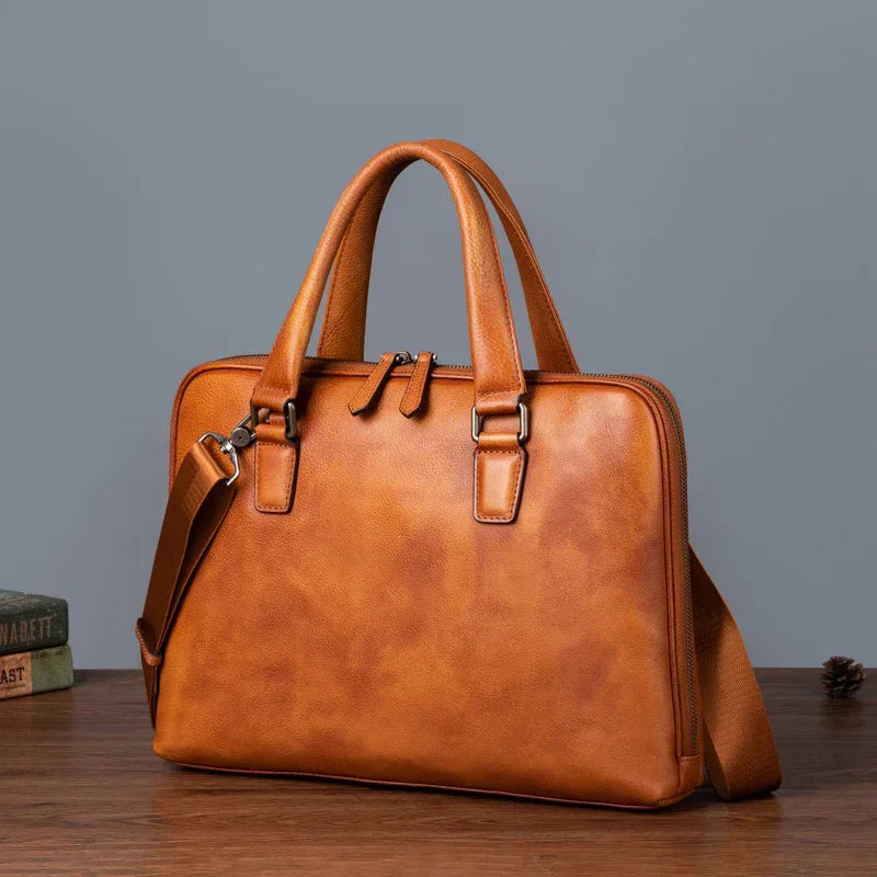 Genuine Leather Messenger Bag for Men Travel