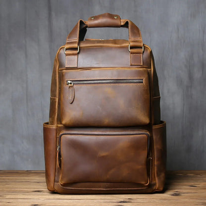 Leather backpack for men genuine leather 2