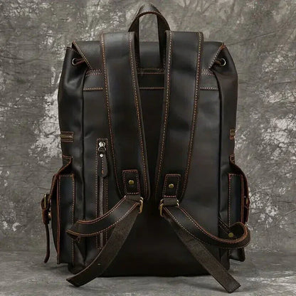 Leather Backpack Large Capacity Vintage Crazy Horse