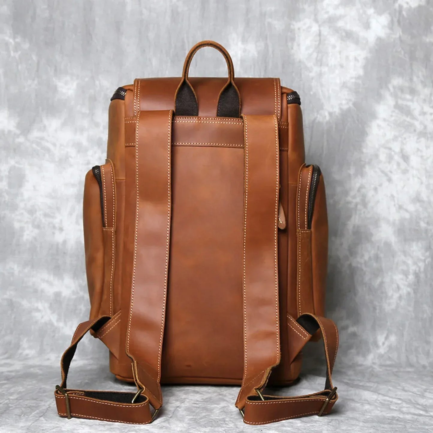 genuine leather backpack laptop
