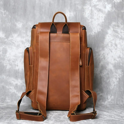 genuine leather backpack laptop