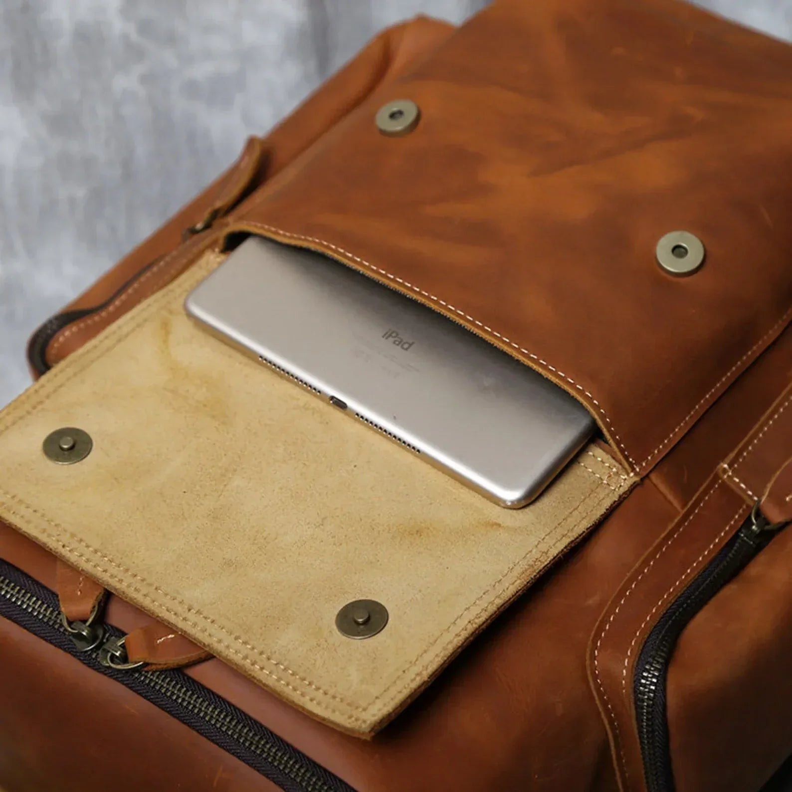 genuine leather backpack laptop