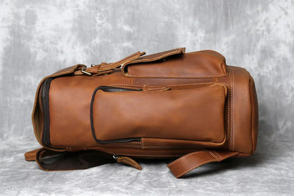 genuine leather backpack laptop