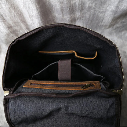 genuine leather backpack laptop