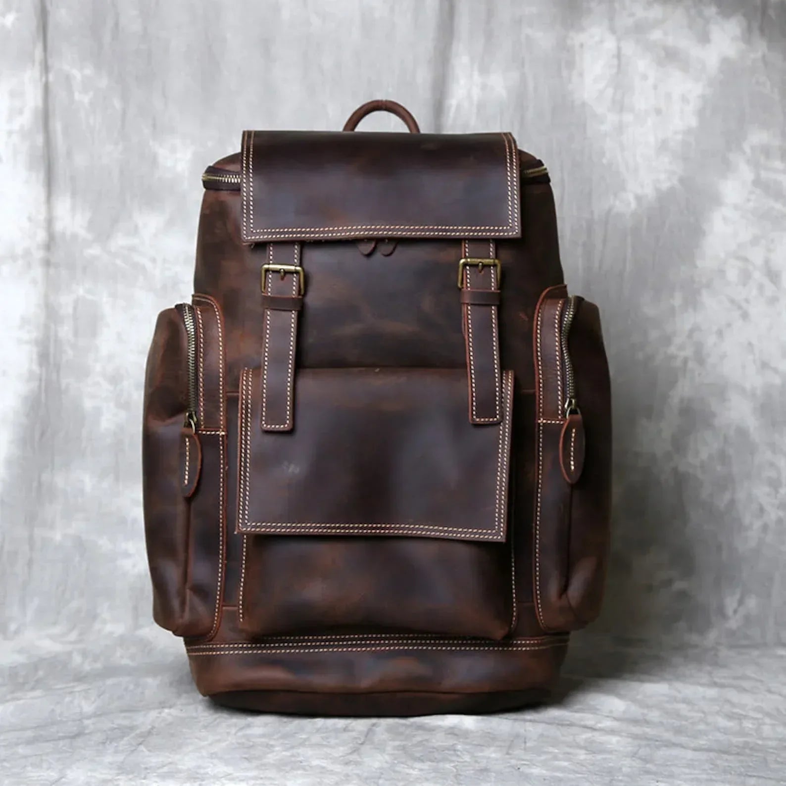 genuine leather backpack laptop