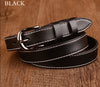 Women genuine cowhide thin leather waist belt 4 105 cm