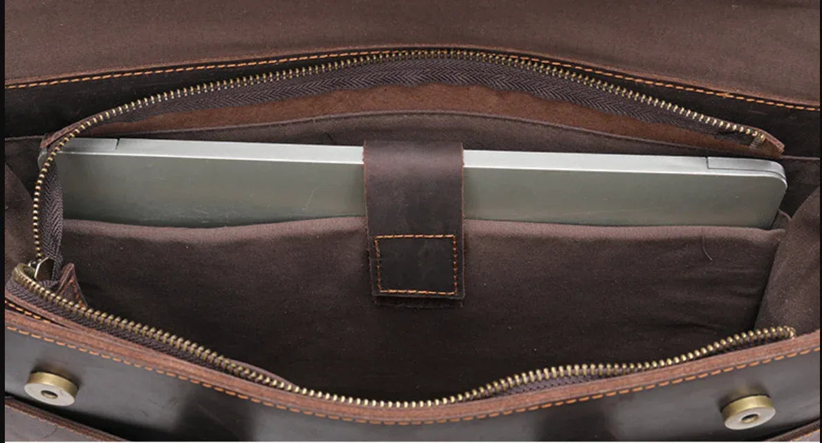 Men’s Leather Business Briefcase Laptop Bag