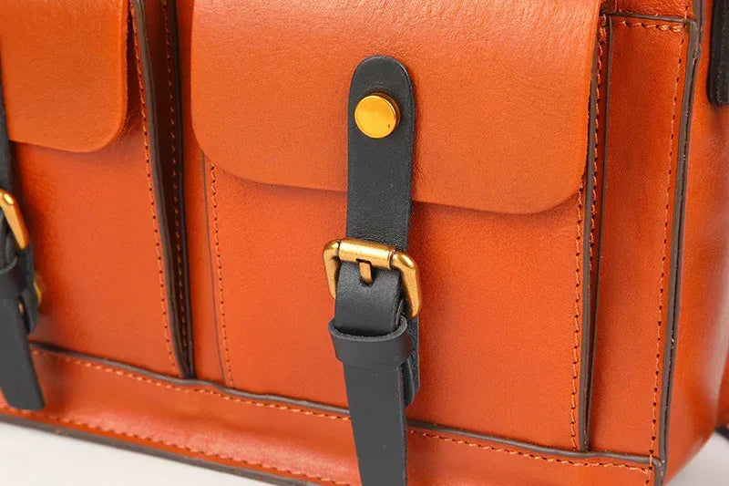 Real Leather Messenger Bag Briefcase for Laptop Carry
