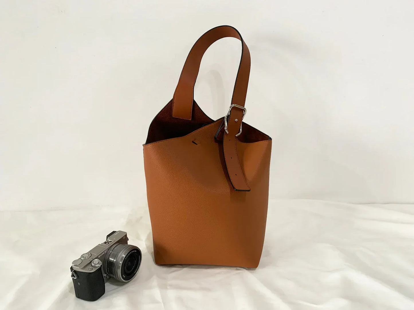 Genuine Leather Bucket Bag For Women Soft Leather Bucket Purse 1