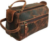 Genuine Leather Dopp Kit for Men Toiletry Bag Travel Organizer Dark Brown