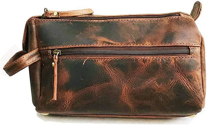 Genuine Leather Dopp Kit for Men Toiletry Bag Travel Organizer