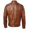 Close-up of a leather jacket layered with a sleek leather vest underneath, styled for a modern biker look.