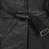 Women Black Leather Genuine Long Coat
