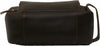 Genuine Leather Mens Toiletry Bag Dark Travel Organizer