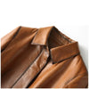 Brown Leather Trench Coat Womens Long Genuine Overcoat