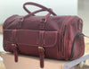 Red leather weekender bag mens genuine leather travel duffle