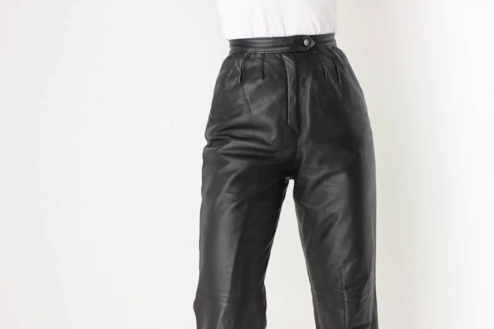 Genuine Leather Women High Waist Pants