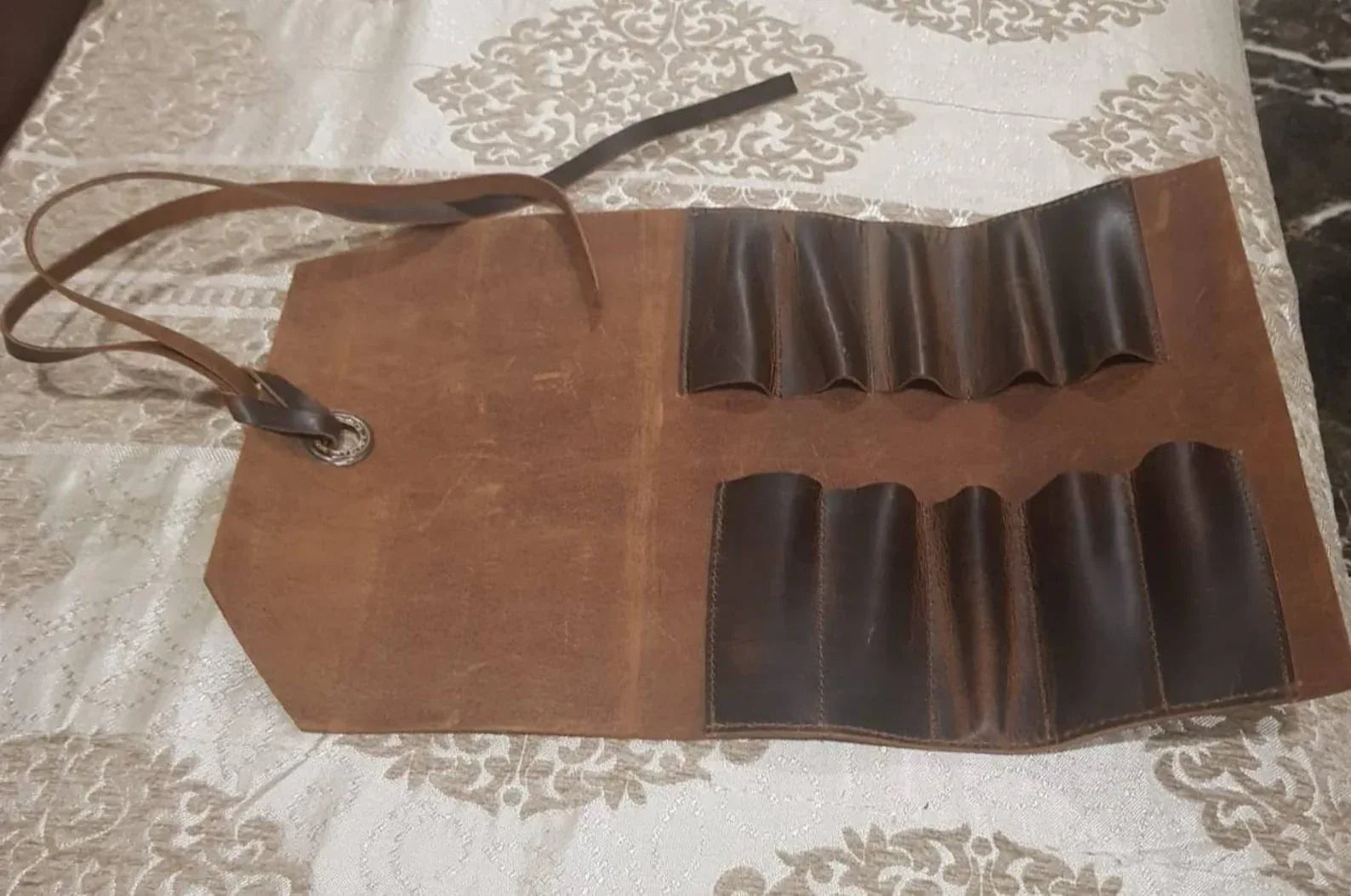 Leather Roll tool Storage bag