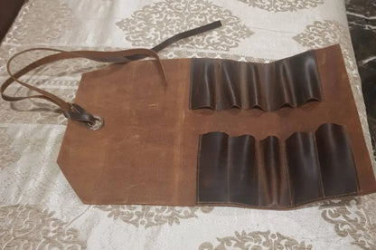 Leather Roll tool Storage bag